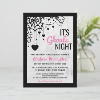 Invitation Bachelorette nocturne de Ghouls