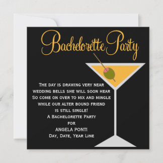 Invitation Bachelorette noire et orange