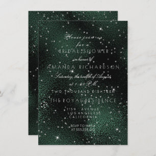 Invitation Bachelorette nuptiale des étoiles d'argent vert pr