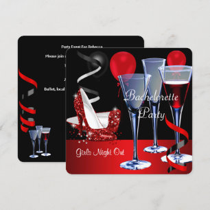 Invitation Bachelorette Parties Chaussure Rouge Hi Heels Verr