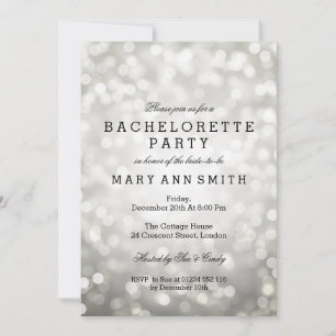 Invitation Bachelorette Parties scintillant argent