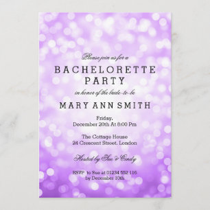 Invitation Bachelorette Parties scintillant violette