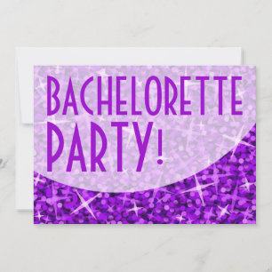Invitation "Bachelorette Party" à la courbe violet
