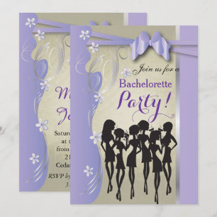 Invitation Bachelorette Party - Lavender Purple and Silver