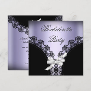 Invitation Bachelorette Party Lilac pourpre noir dentelle