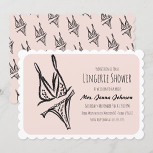 Invitation Bachelorette Party Lingerie Fête des mariées rose