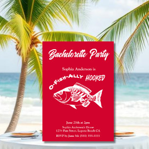 Invitation Bachelorette Party "O-fish-ally Hooked" Cerry Roug