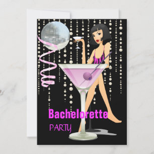 Invitation Bachelorette Party Pink Martini