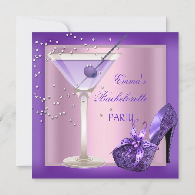 Invitation Bachelorette Party Purple Rose Chaussures 2 (Devant)