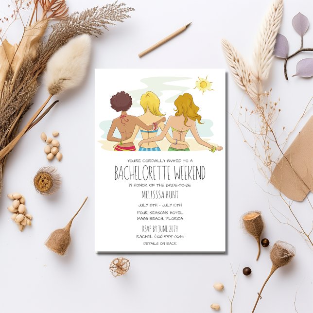 Invitation Bachelorette Party Week-end Getaway (Bachelorette Party Weekend Getaway Invitation)
