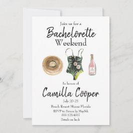 Invitation Bachelorette Party Week-end Getaway Itinéraire