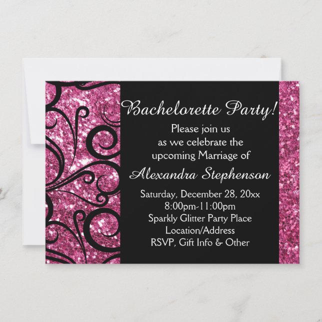 Invitation Bachelorette rose (Devant)