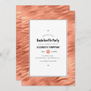Invitation Bachelorette Rose en or Tiger rayures
