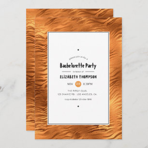Invitation Bachelorette Shimmerger Gold Tiger Stripes
