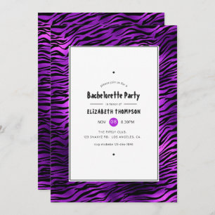 Invitation Bachelorette Tigre Violet Chatoyant