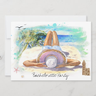 Invitation *~* Bachelorette Tropical Exotique QR Fête de Pla