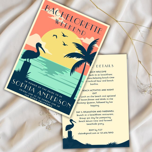 Invitation Bachelorette Tropicale fin de semaine (Créateur téléchargé)