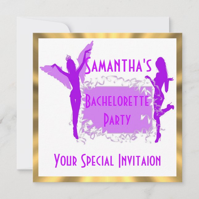 Invitation Bachelorette violette (Devant)