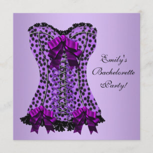 Invitation Bachelorette violette de Leopard