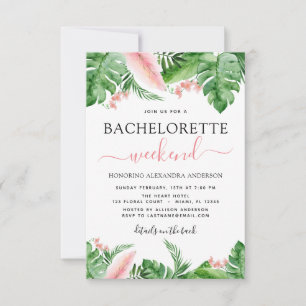 Invitation Bachelorette Week-end Itinéraire Palms Tropicaux