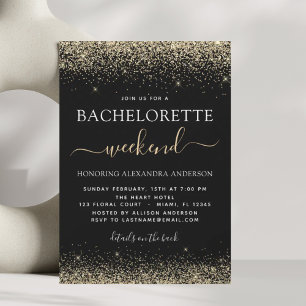 Invitation Bachelorette Weekend Gold Modern Parties scintilla