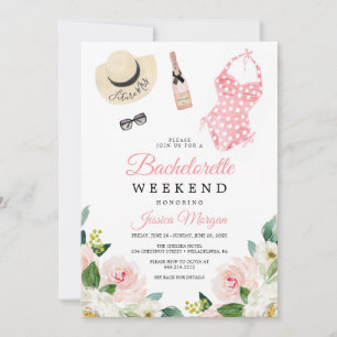 Invitation Bachelorette Weekend Itinéraire Airy Blush Invitat