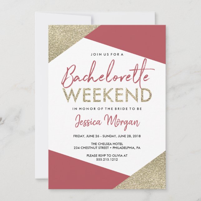 Invitation Bachelorette Weekend Itinéraire Cranberry (Devant)