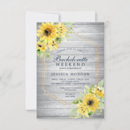 Invitation Bachelorette Weekend Rustique Tournesol Vert Inv