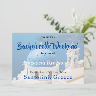 Invitation Bachelorette Weekend Santorini filles voyage