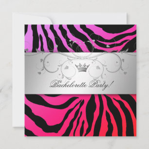 Invitation Bachelorette Zebra Zebra 311-Silver Divine Purple 