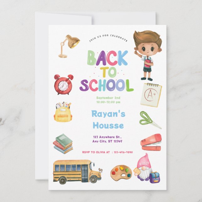 Invitation Back to School Party (Devant)