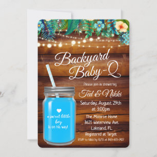 Invitation Backyard Baby Q dans un pot Mason