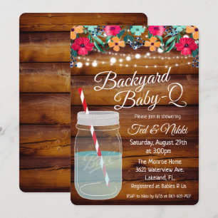 Invitation Backyard Baby Q dans un pot Mason