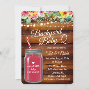 Invitation Backyard Baby Q dans un pot Mason