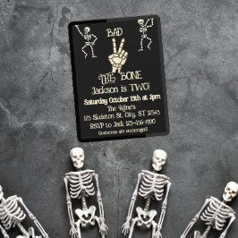 Invitation Bad 2 l'os squelette fête d'anniversaire