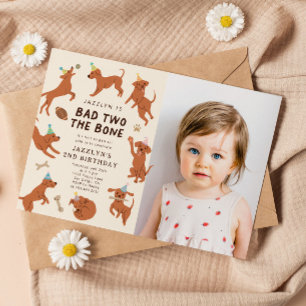 Invitation Bad Two The Bone Dogs 2nd Birthday Party Photo