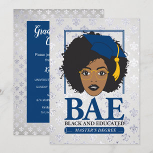 Invitation BAE Noir et Maîtrise instruite Diplôme