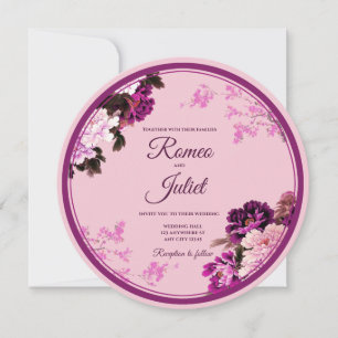 Invitation Bague florale violette