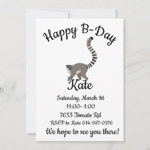 Invitation Bague Joyeuse De Jour À La Queue De Lemur