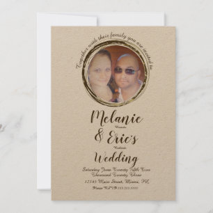 Invitation Bagues de journal de Mariage rustique Élégant Scri