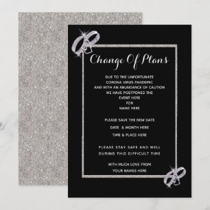 Invitation Bagues de mariage en argent diamant Changement de
