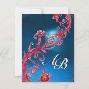 INVITATION BAIES MAGIQUES 4, CHAMPAGNE SAPHIR ROUGE MONOGRAMM