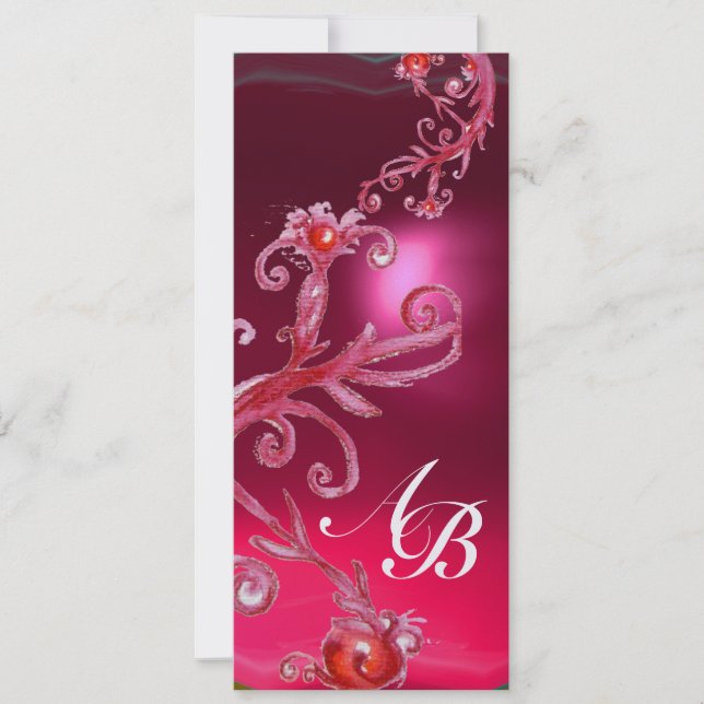 Invitation BAIES MAGIQUES 4, MONOGRAMME glace rubis rouge (Devant)