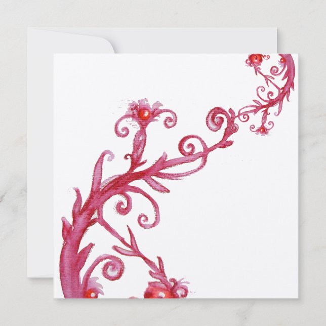 Invitation BAIES MAGIQUES, rouge blanc métallisé or (Devant)