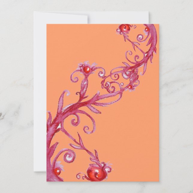 Invitation BAIES MAGIQUES, rouge rose (Devant)