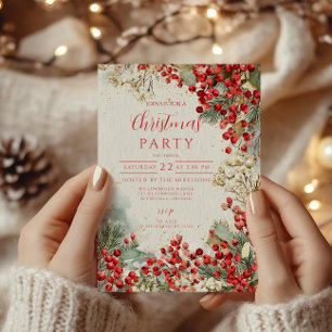 Invitation Baies Rouges d'Hiver de Noël