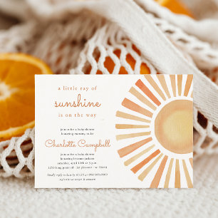Invitation Baignade Bébé Soleil Genre Neutre Boho 
