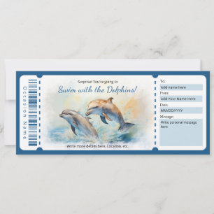 Invitation Baignade surprise avec Voucher cadeau Dolphins
