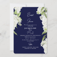 Baigne de mariage aux Hortensias Blancs et Navy