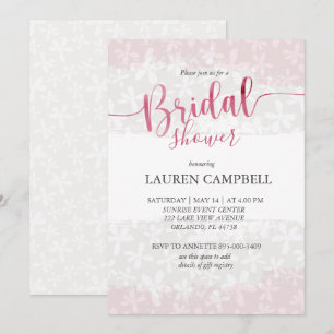 Invitation Baigne de mariage bohème rose floral aquarelle
